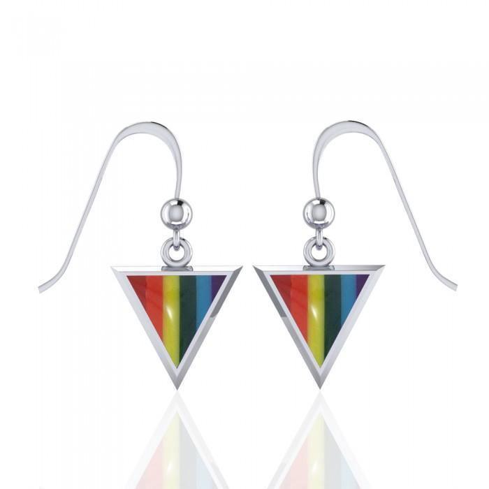 Rainbow Triangle Silver Earrings TE2863