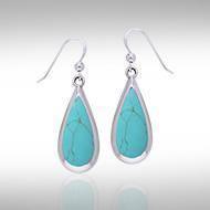 Pear Cabochon Gemstone Silver Earrings TE2942 Earrings