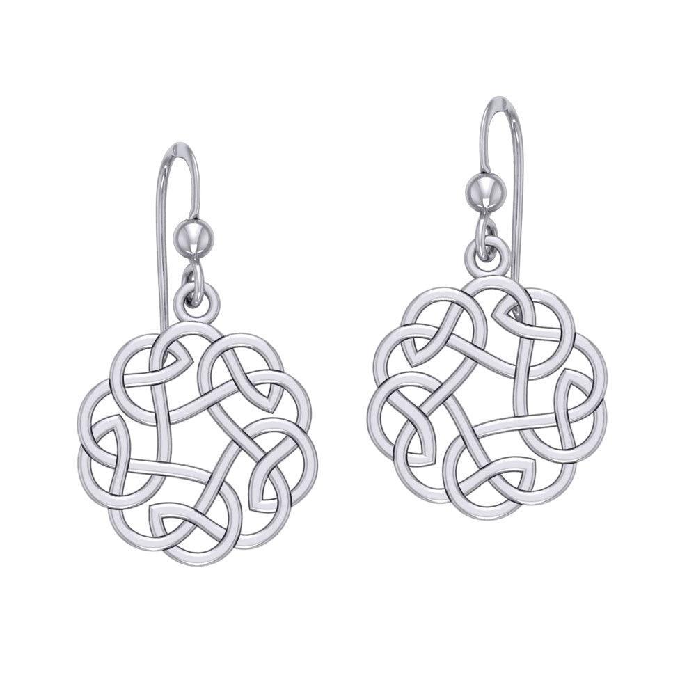 Celtic Knotwork Silver Earrings TE661 - peterstone.dropshipping