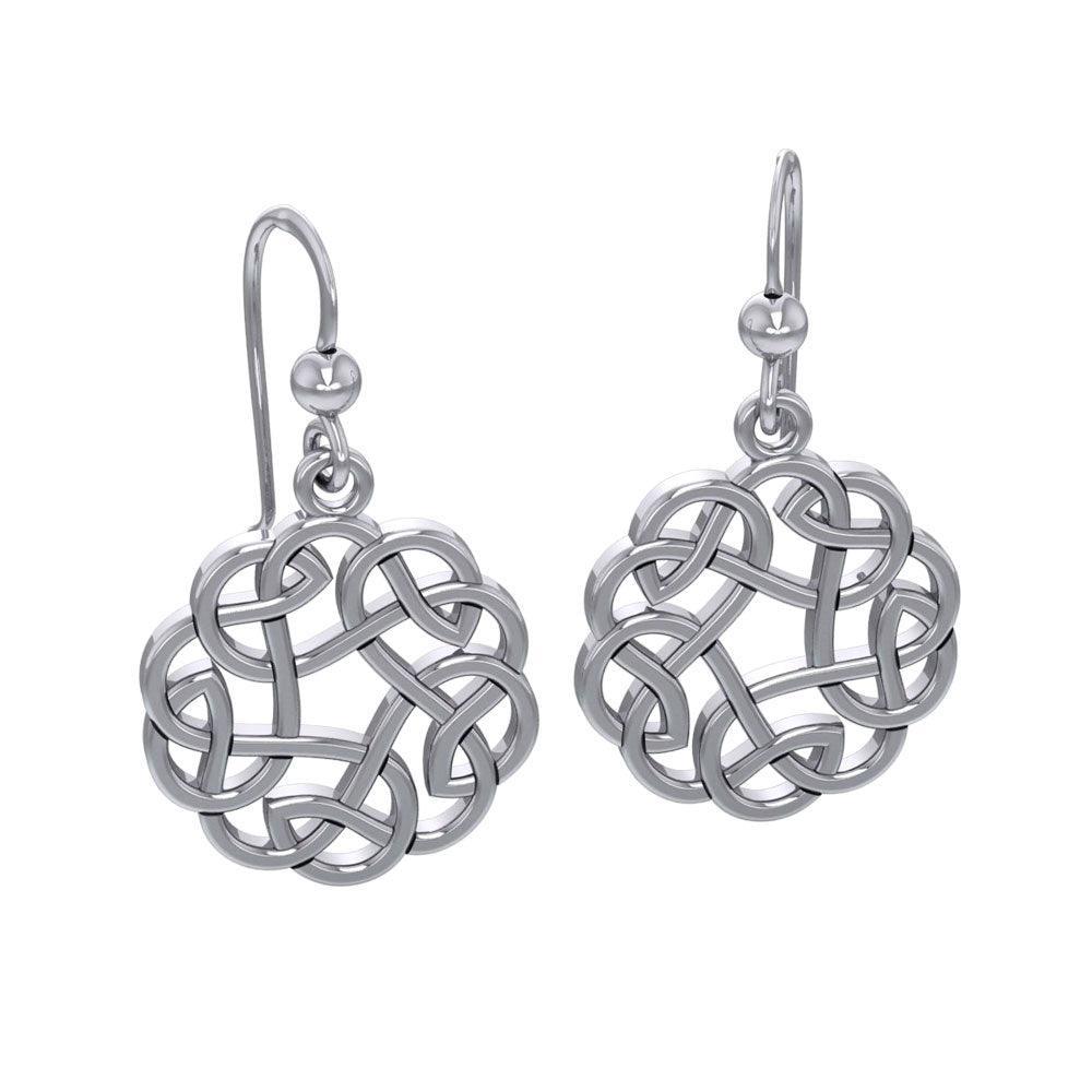 Celtic Knotwork Silver Earrings TE661 - peterstone.dropshipping