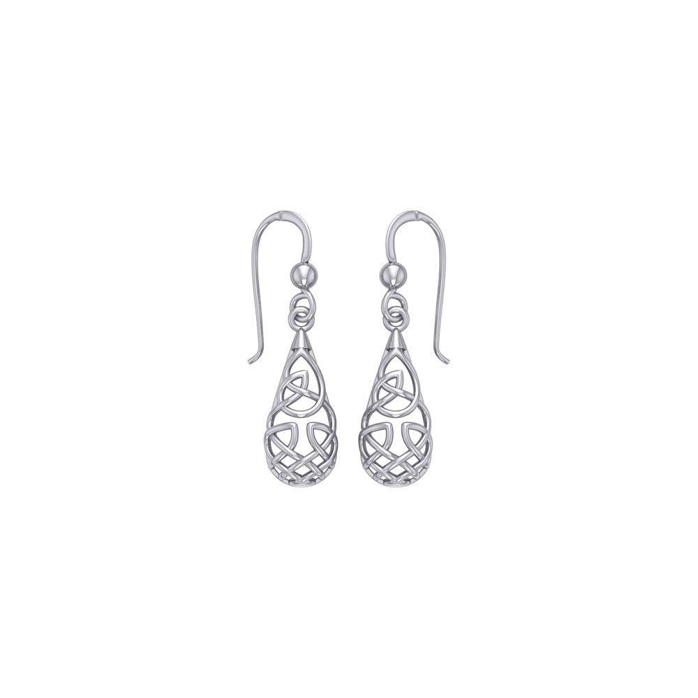 Celtic Knotwork Silver Earrings TE682 - peterstone.dropshipping