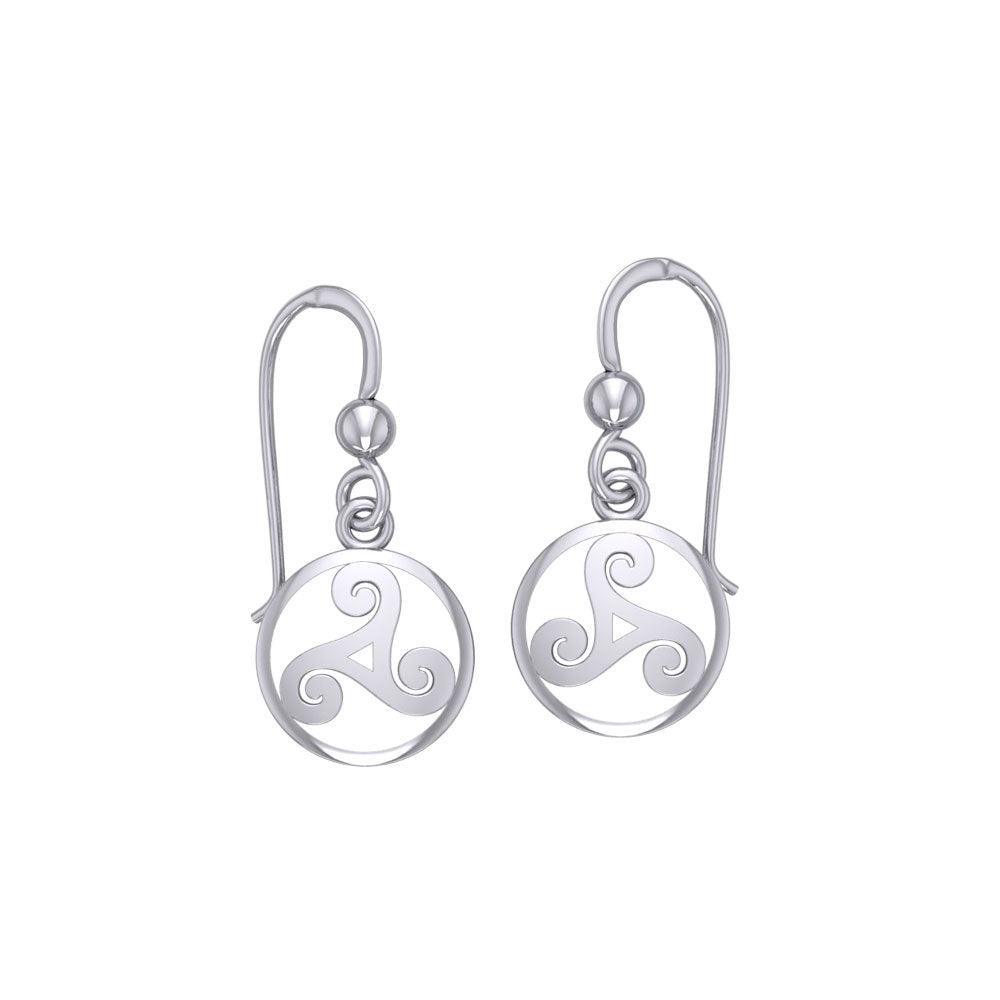 Celtic Threefold Silver Earrings TE854 - peterstone.dropshipping