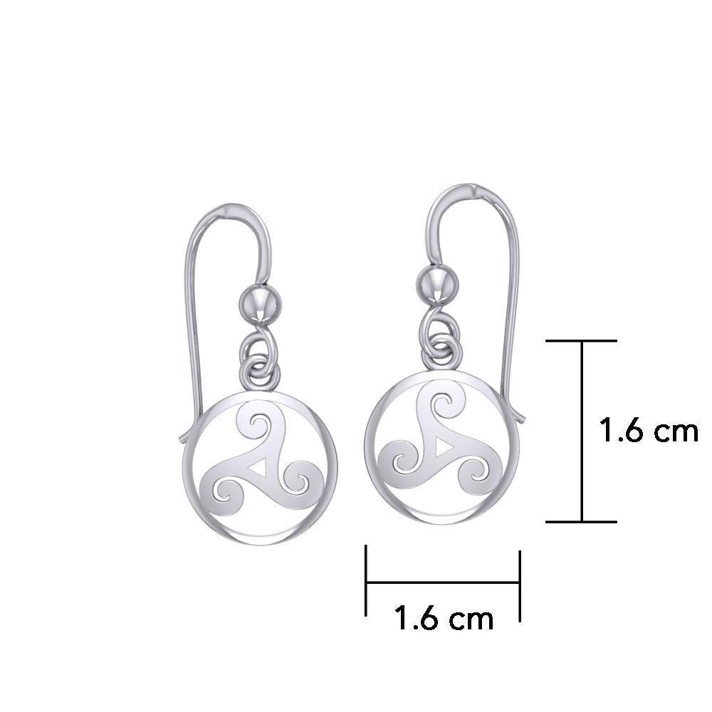 Celtic Threefold Silver Earrings TE854 - peterstone.dropshipping