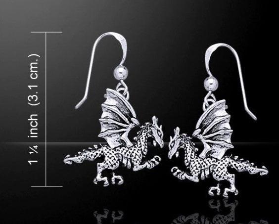 Silver Clawing Dragon Earrings TE993 - peterstone.dropshipping