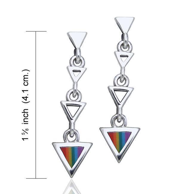 Rainbow Triangle Silver Earrings TER062 - Wholesale Jewelry