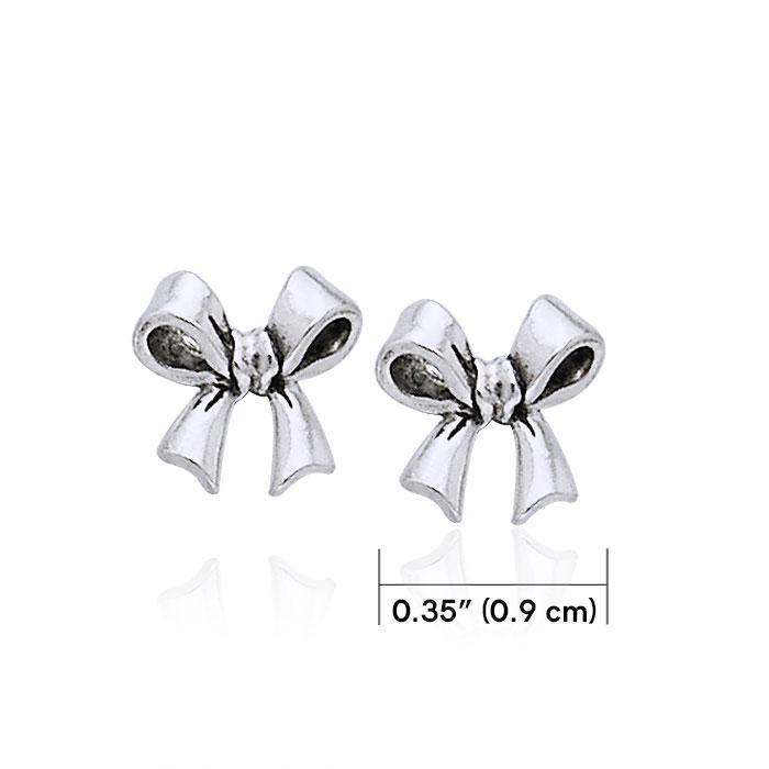 Ribbon Silver Post Earrings TER1030 Earrings