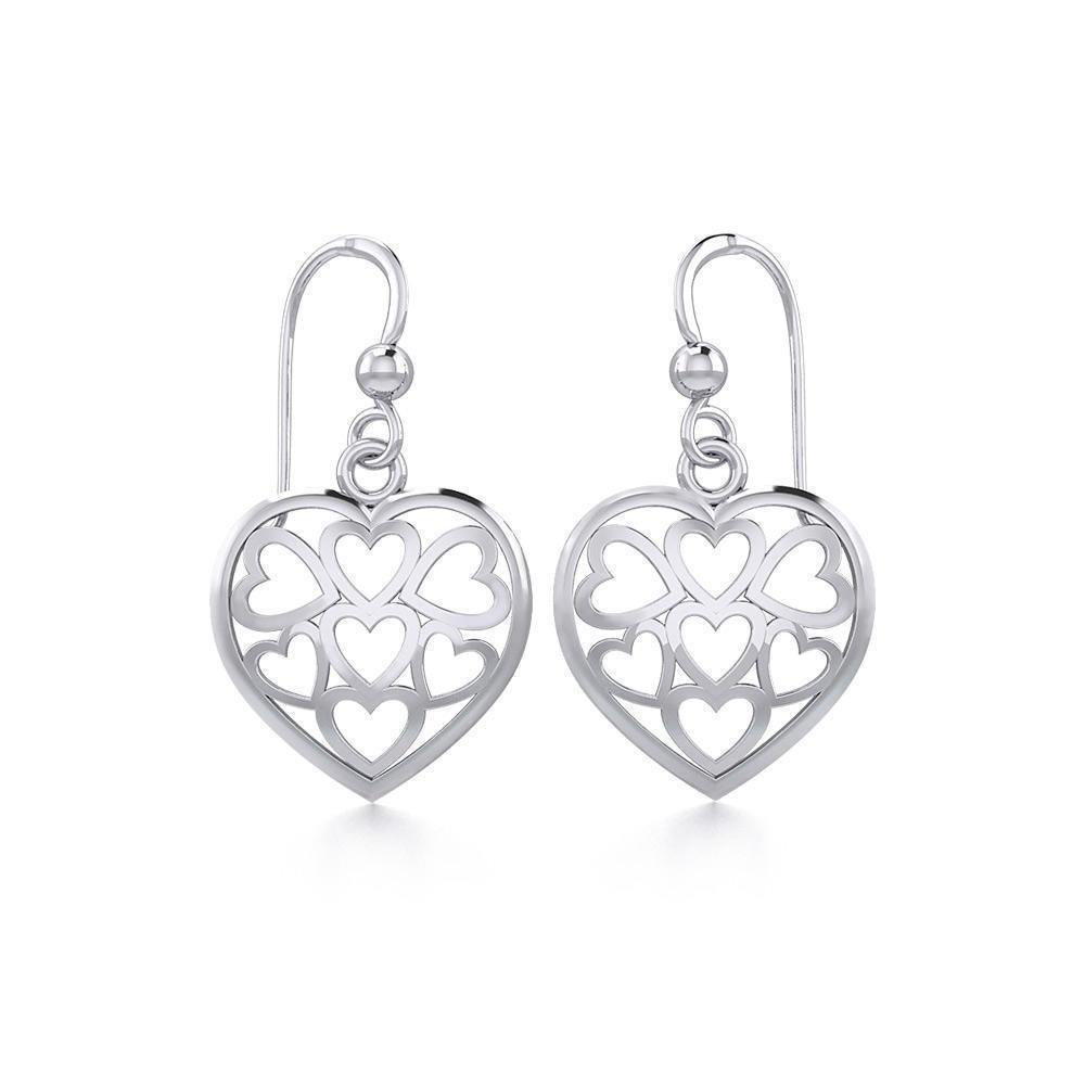 Heart Sterling Silver Earrings TER1135 - Wholesale Jewelry