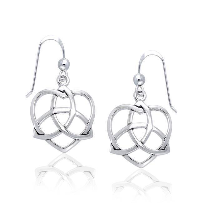 Heart with Trinity Knot Silver Earrings TER1141 Earrings