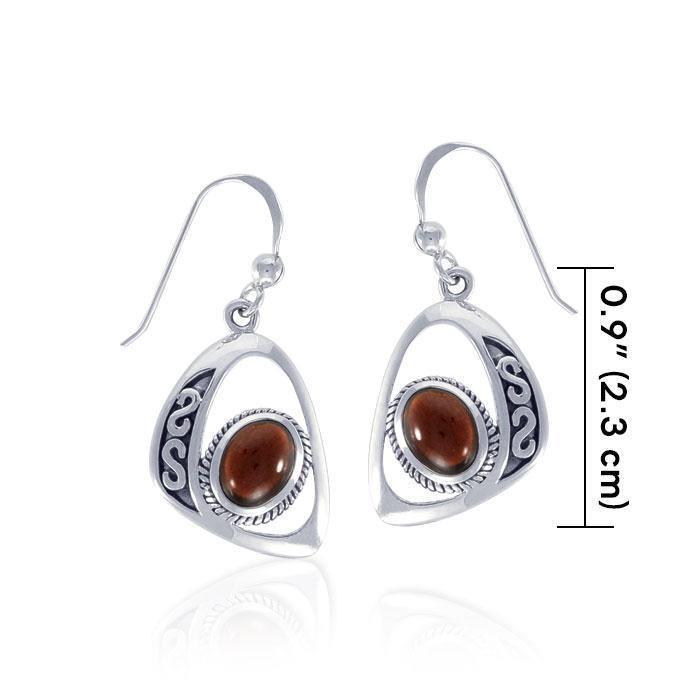 Modern Celtic Elegant Silver Earrings with Stone TER1241 Earrings