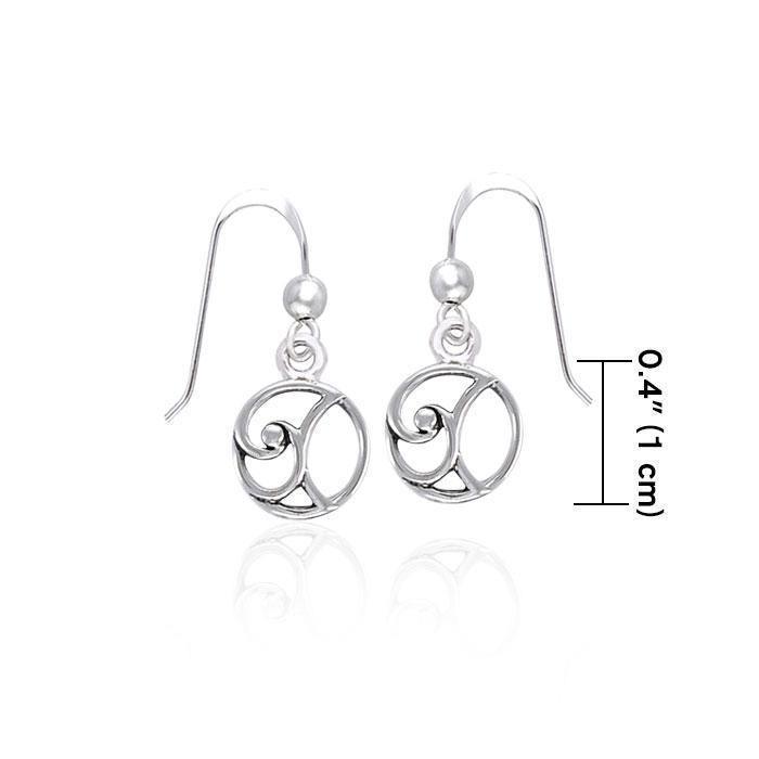 Round Spiral Celtic Contemporary Silver Earrings TER1314 Earrings