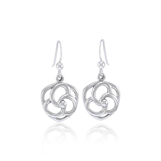 Spiral Celtic Contemporary Silver Earrings TER1315 Earrings