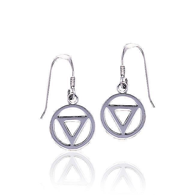 Power Triangle Silver Earrings TER145 - Wholesale Jewelry