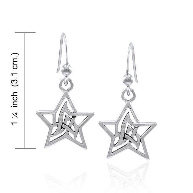 Star Astral Knotwork Silver Earrings TER1577 Earrings