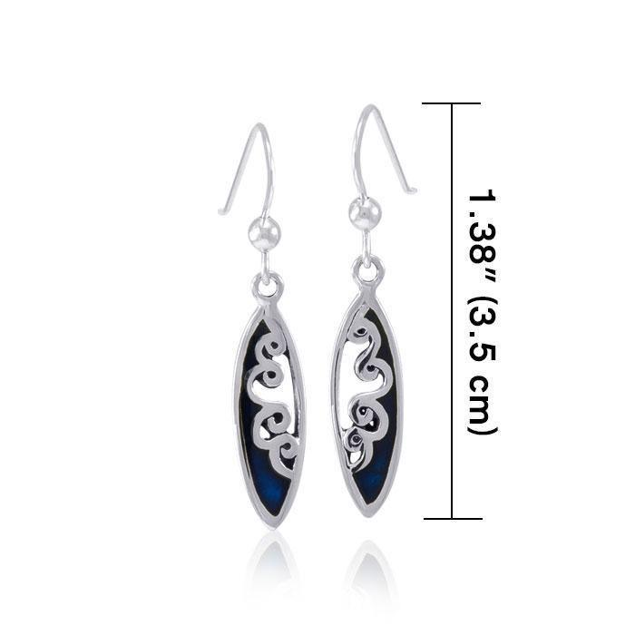 Ocean Wave Inlaid Surfboard Earrings TER1598 Earrings