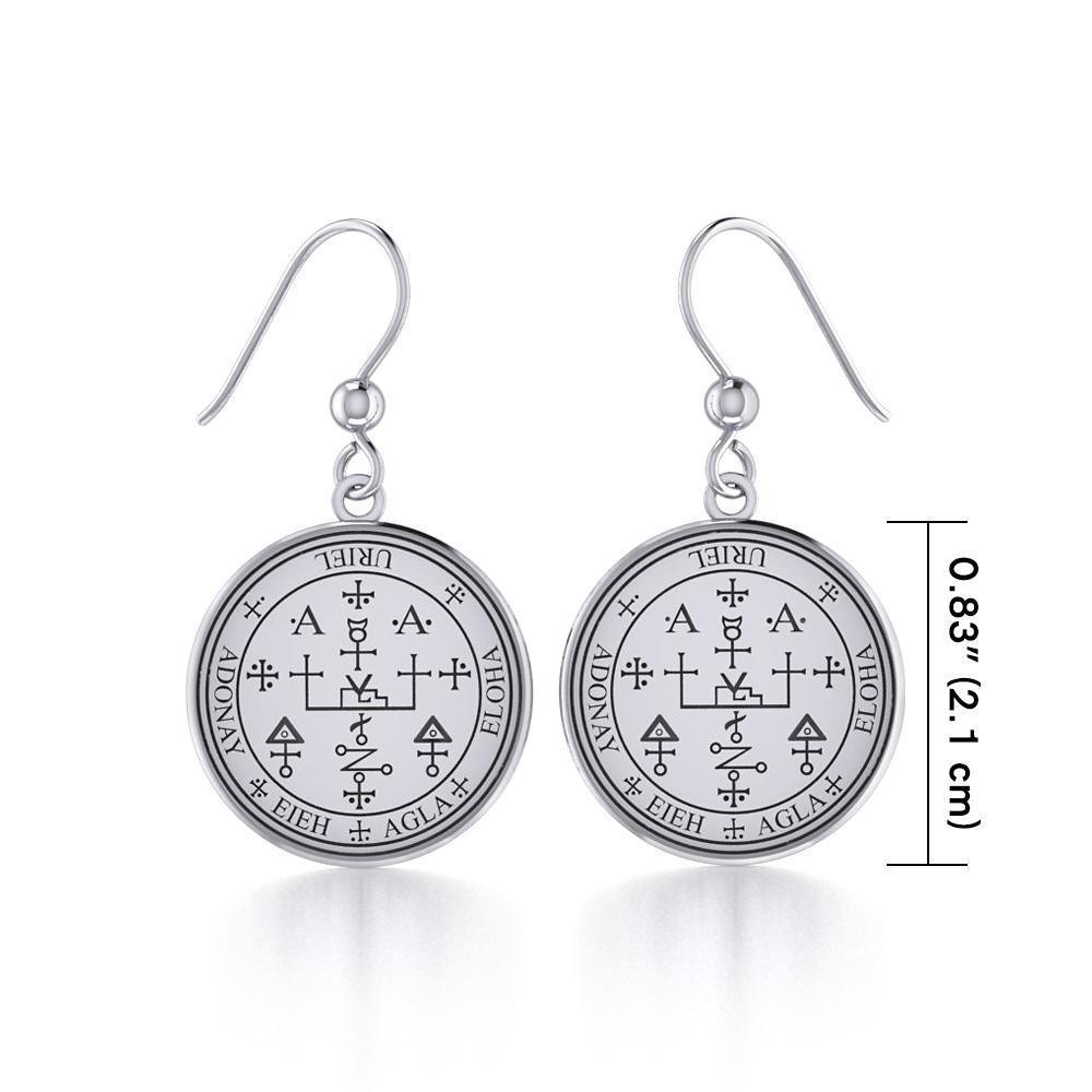 Archangel Uriel Sigil Small Silver Earring TER1632 Earrings