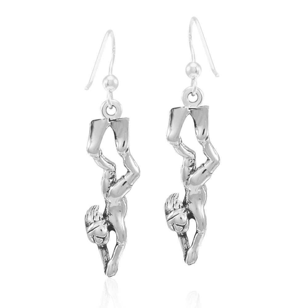 Free Diver Sterling Silver Earrings TER1682 Earrings