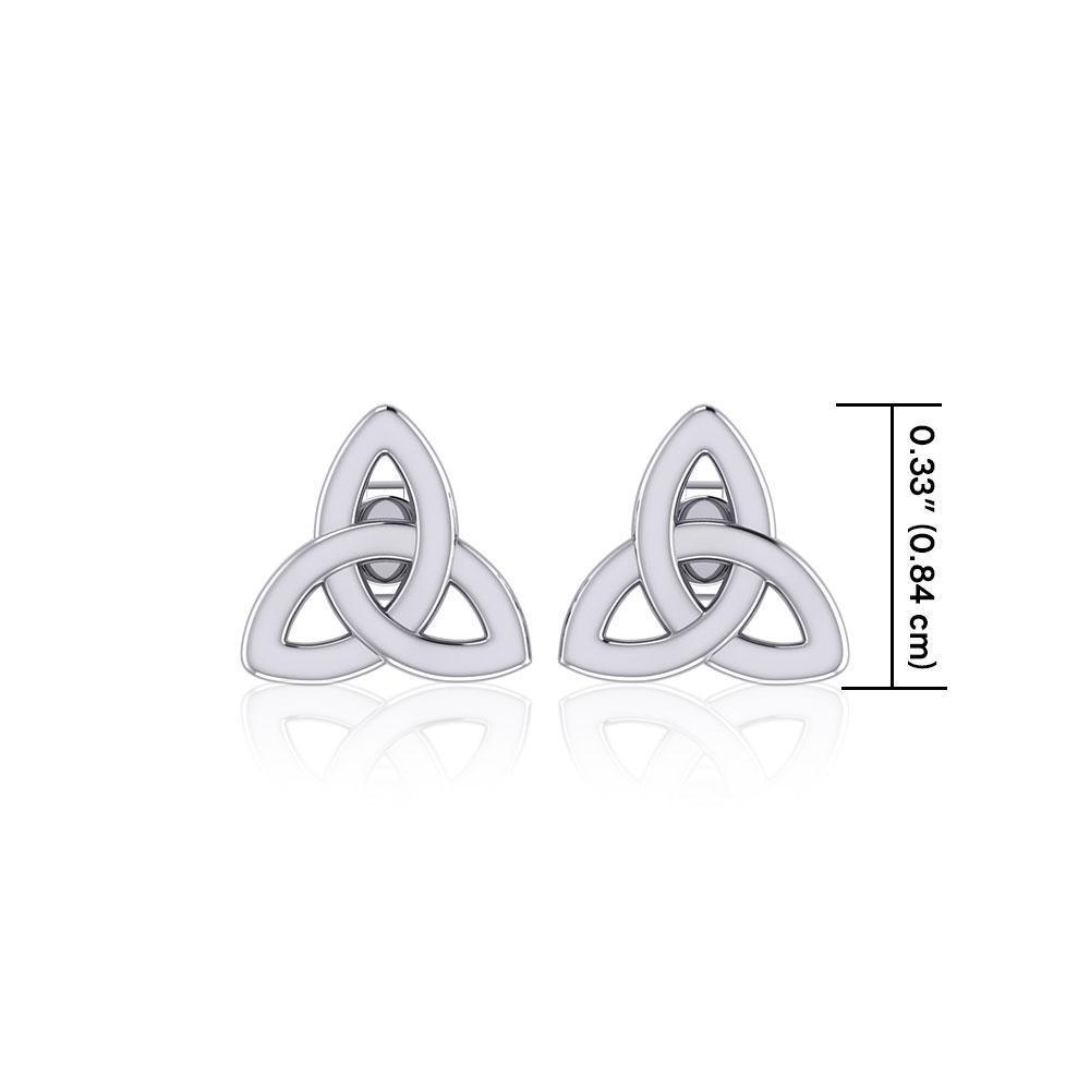 Trinity Knot Silver Post Earrings TER1747 - Peter Stone Wholesale