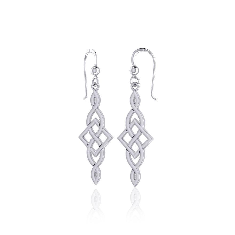 Irish Celtic Knot Sterling Silver Hook Earrings TER1761 - Peter Stone Wholesale