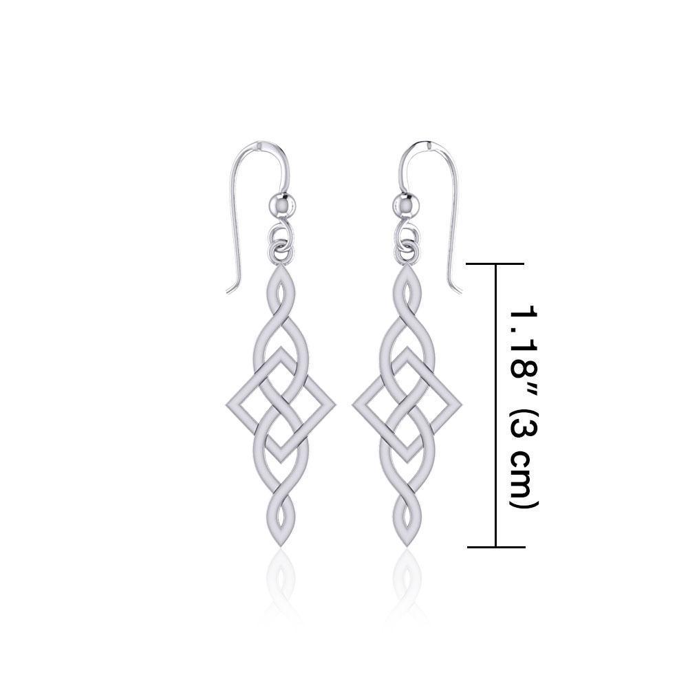 Irish Celtic Knot Sterling Silver Hook Earrings TER1761 - Peter Stone Wholesale