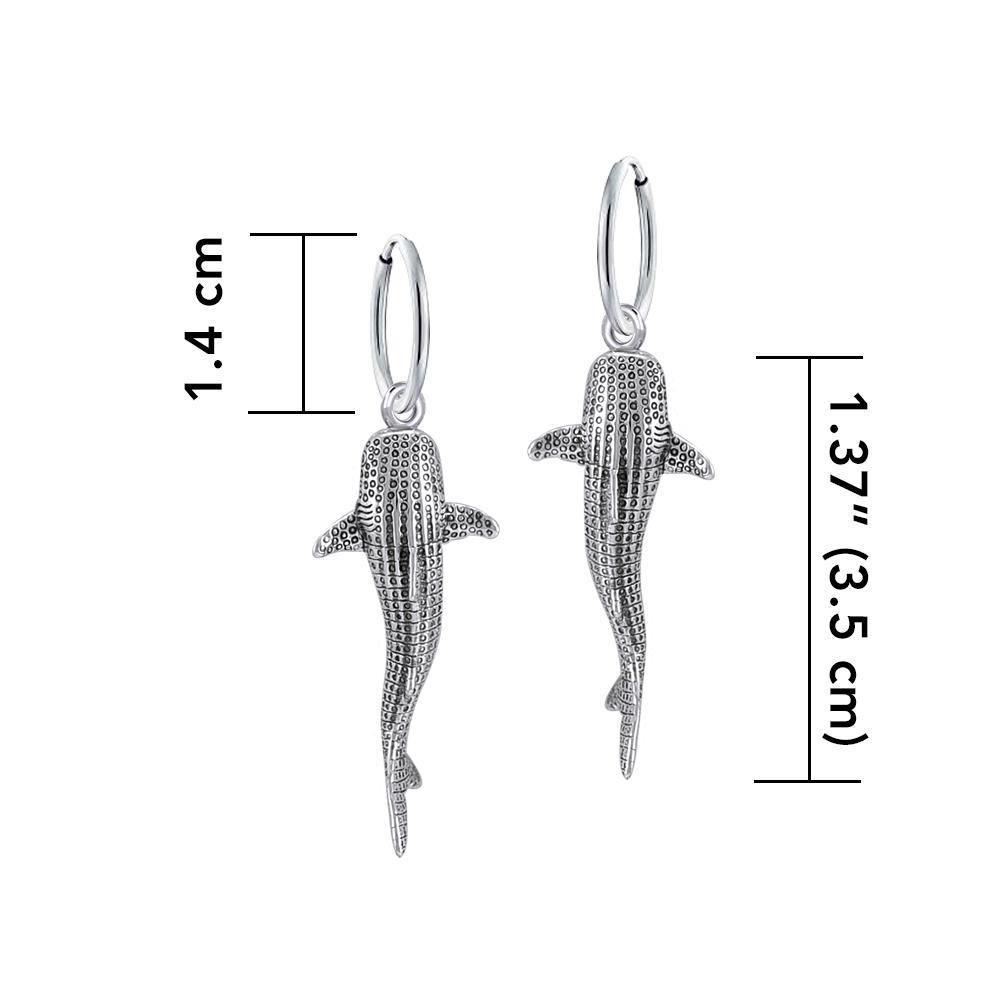 Small Whale Shark Silver Hoop Earrings TER1799 Earrings