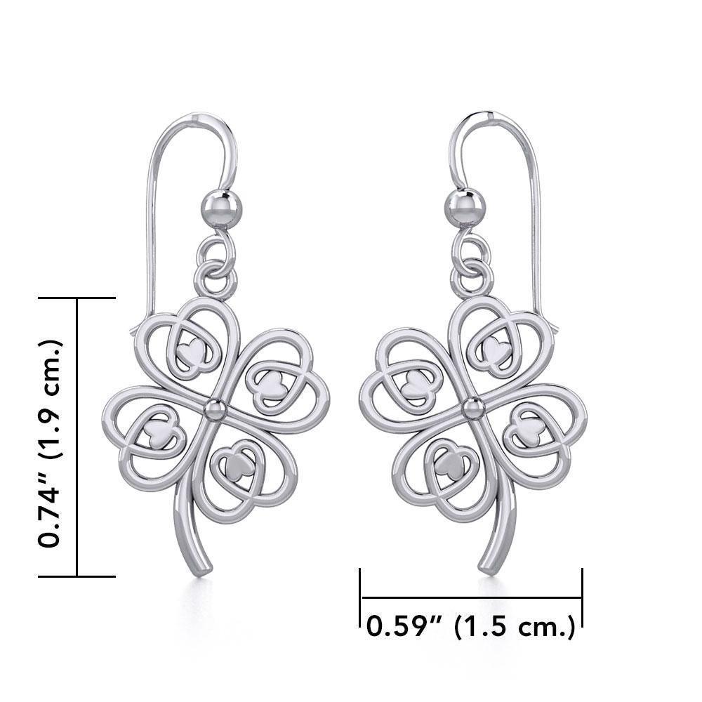 Lucky Four Leaf Clover Silver Earrings TER1842 Earrings