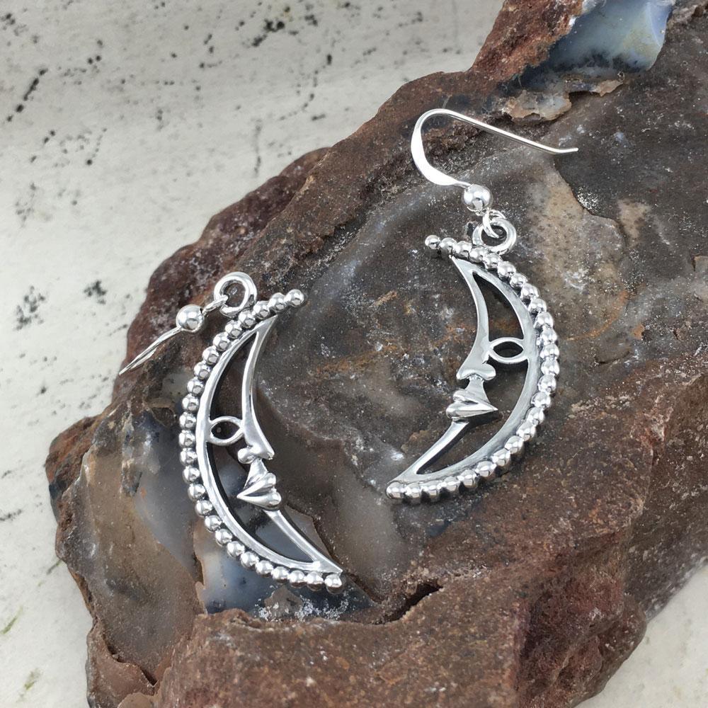 Crescent Moon Silver Earrings TER1904 - Wholesale Jewelry