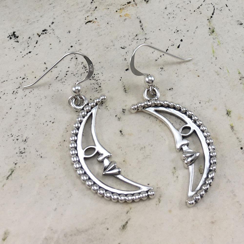 Crescent Moon Silver Earrings TER1904 - Wholesale Jewelry