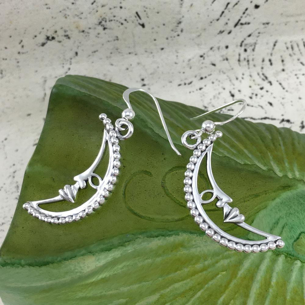 Crescent Moon Silver Earrings TER1904 - Wholesale Jewelry