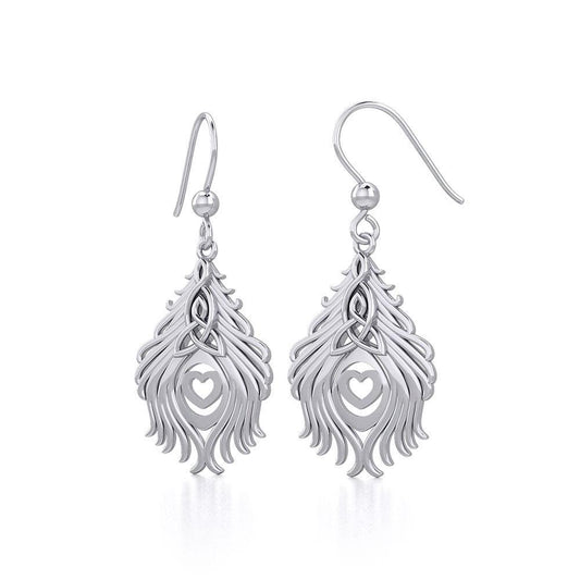 Celtic Peacock Tail Silver Earrings TER1915 Earrings