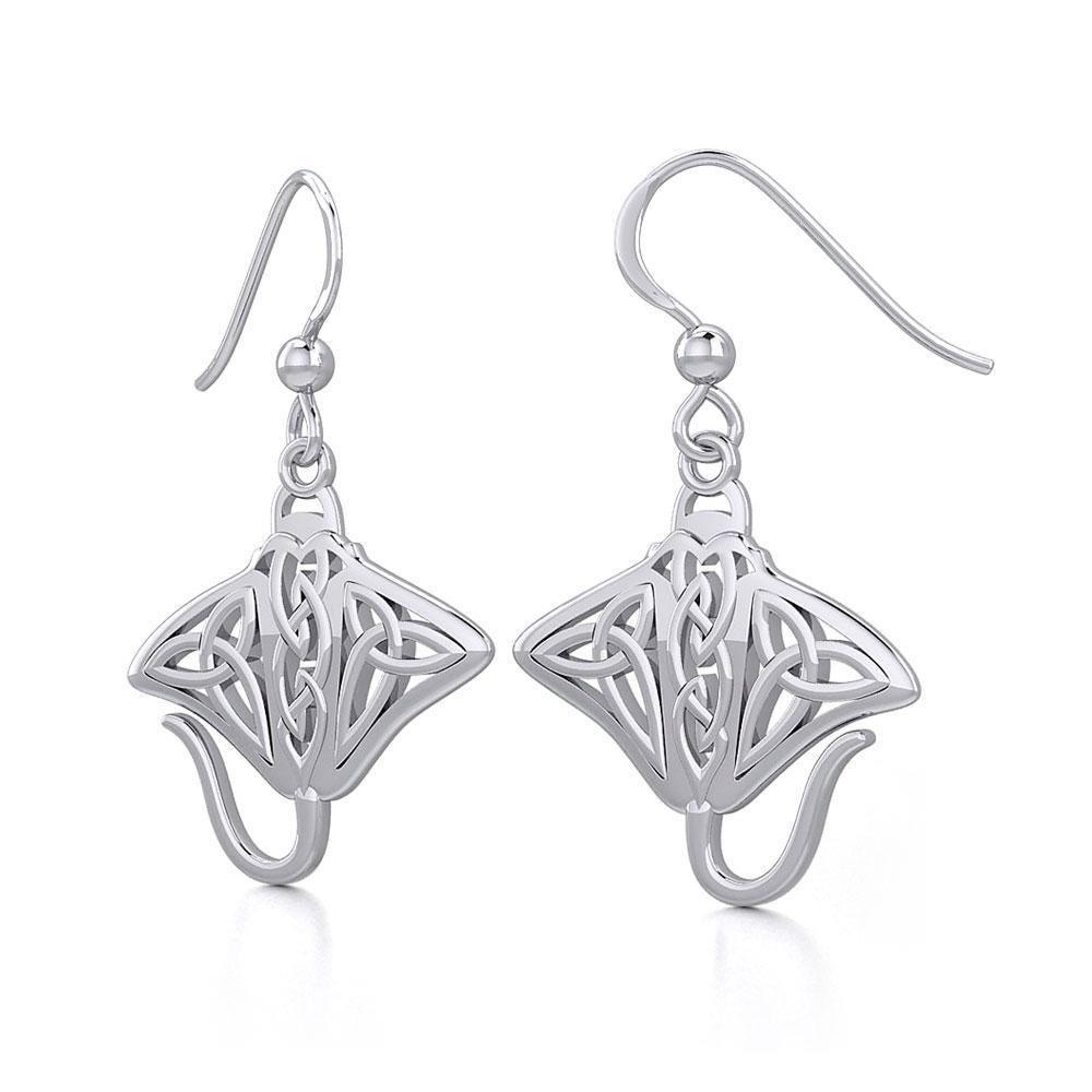 Grant the positive energy Silver Celtic Manta Ray Earrings TER1930 Earrings