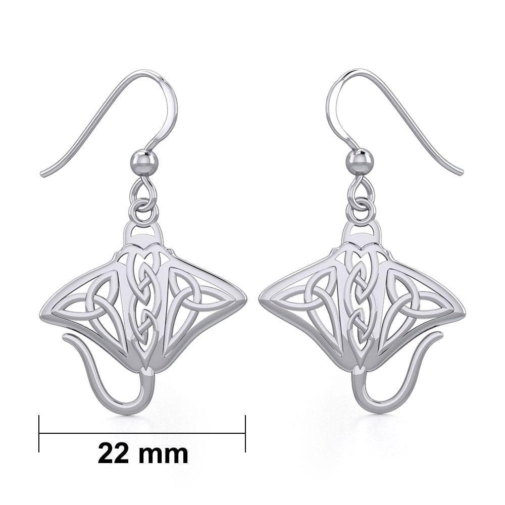 Grant the positive energy Silver Celtic Manta Ray Earrings TER1930 Earrings