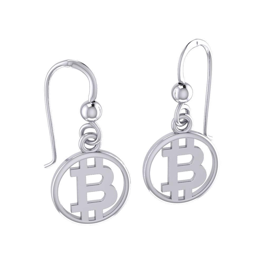 Bitcoin Sterling Silver Small Earrings TER1957 - peterstone.dropshipping