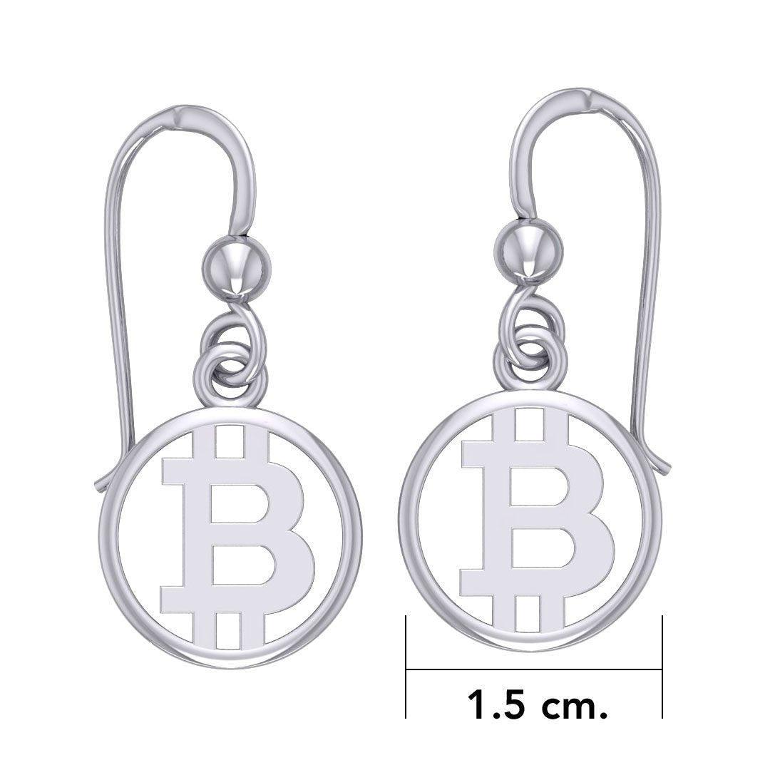 Bitcoin Sterling Silver Small Earrings TER1957 - peterstone.dropshipping