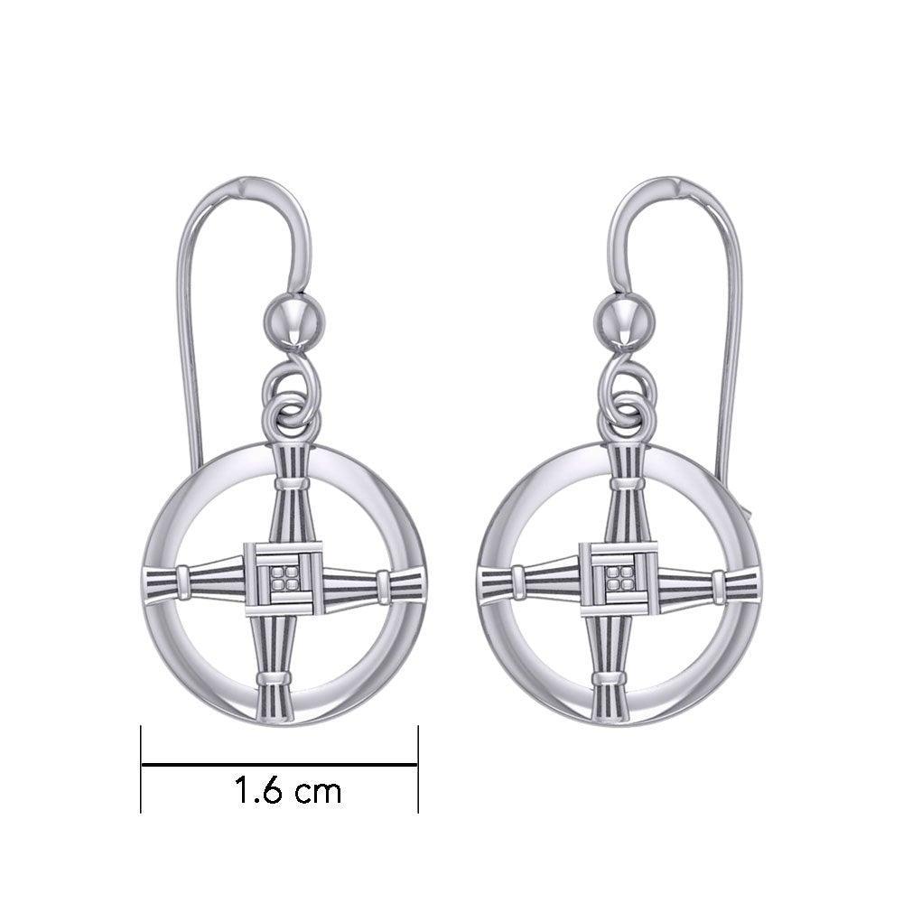 Saint Brigids Cross Silver Earrings TER1959 - peterstone.dropshipping