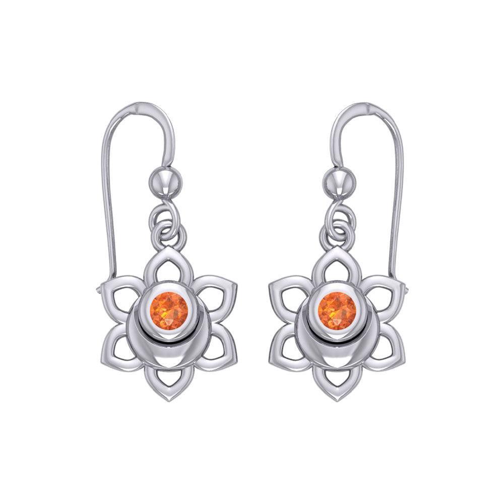 Svadhisthana Sacral Chakra Sterling Silver Earrings with Gemstone TER2037 - peterstone.dropshipping