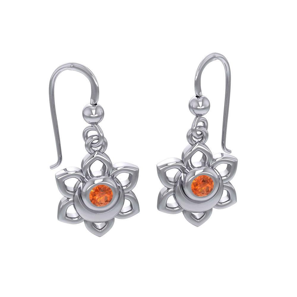 Svadhisthana Sacral Chakra Sterling Silver Earrings with Gemstone TER2037 - peterstone.dropshipping