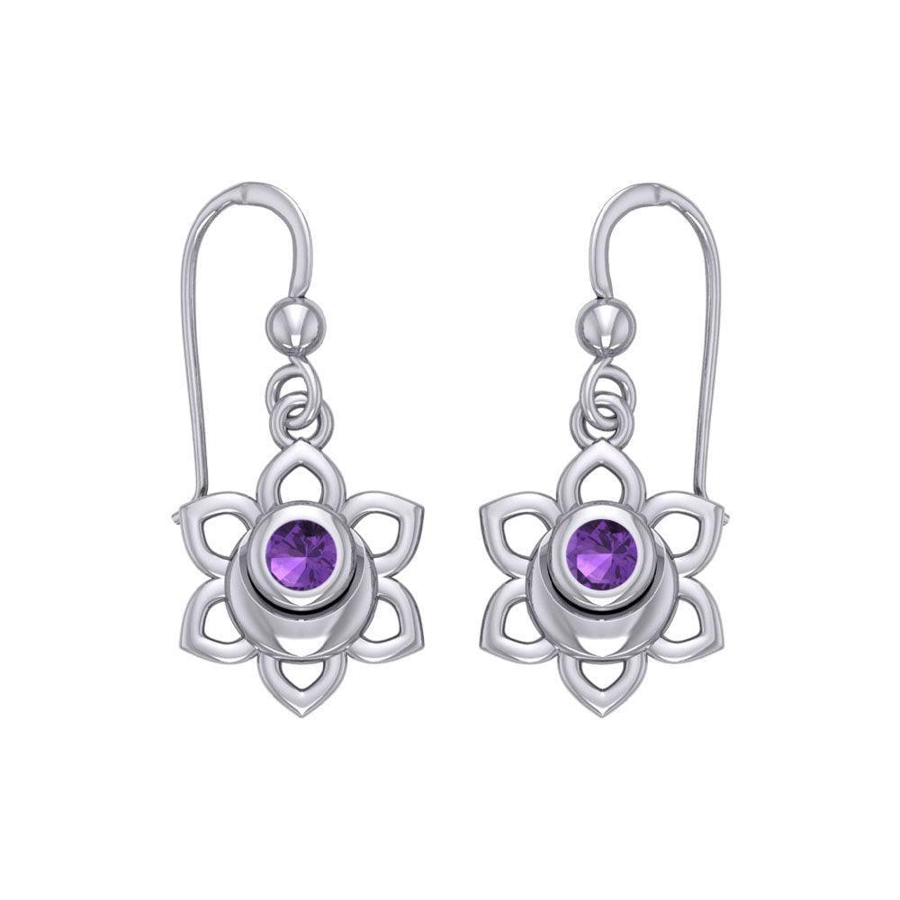 Svadhisthana Sacral Chakra Sterling Silver Earrings with Gemstone TER2037 - peterstone.dropshipping