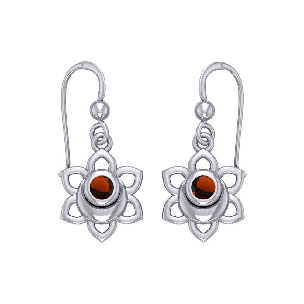 Svadhisthana Sacral Chakra Sterling Silver Earrings with Gemstone TER2037 - peterstone.dropshipping