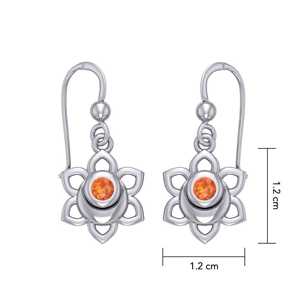 Svadhisthana Sacral Chakra Sterling Silver Earrings with Gemstone TER2037 - peterstone.dropshipping