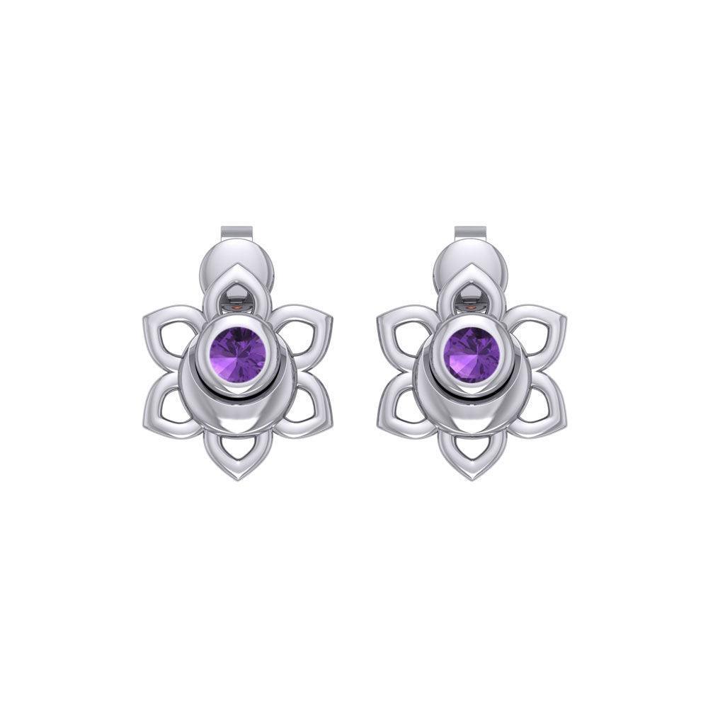 Svadhisthana Sacral Chakra Sterling Silver Post Earrings with Gemstone TER2038 - peterstone.dropshipping