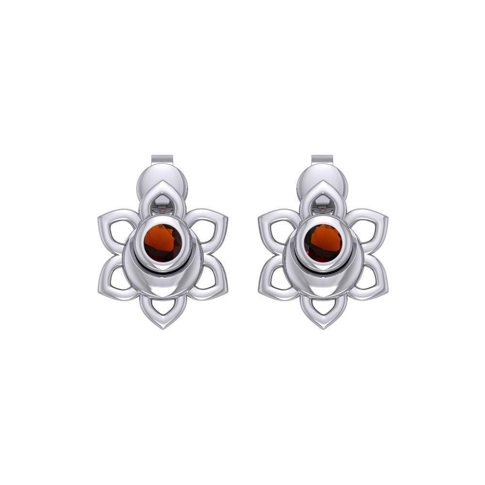 Svadhisthana Sacral Chakra Sterling Silver Post Earrings with Gemstone TER2038 - peterstone.dropshipping