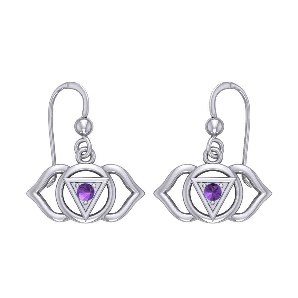 Ajna Third Eye Chakra Sterling Silver Earrings TER2041 - peterstone.dropshipping