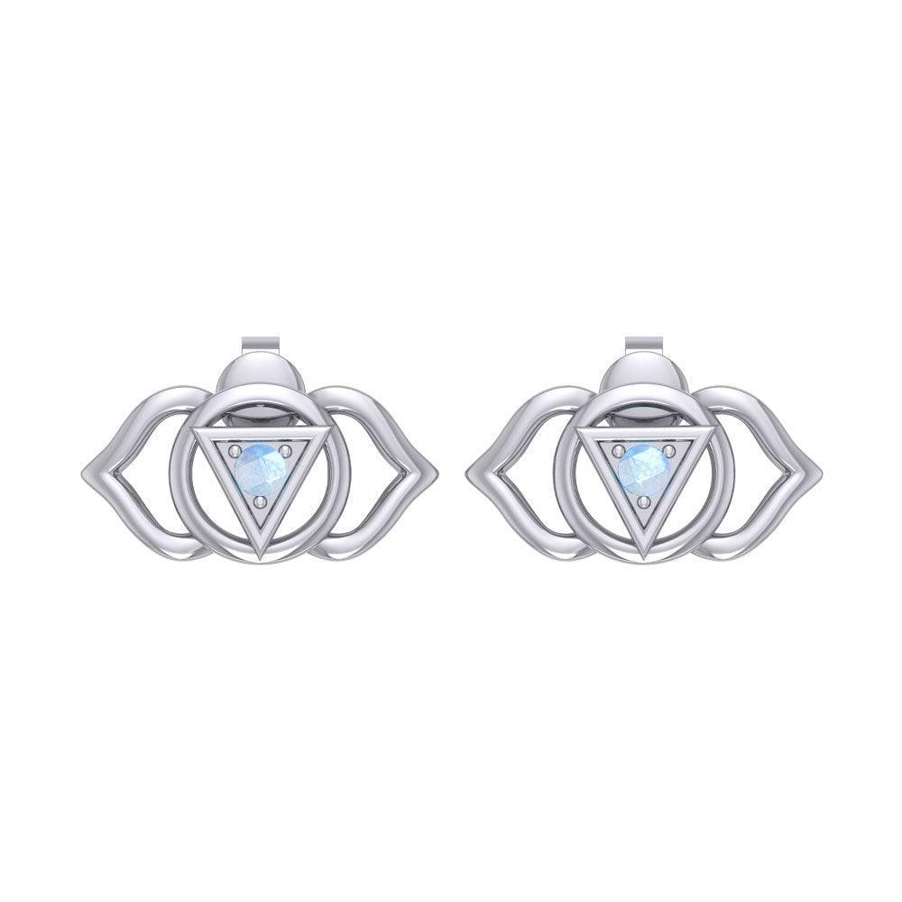 Ajna Third Eye Chakra Sterling Silver Post Earrings TER2042 - peterstone.dropshipping