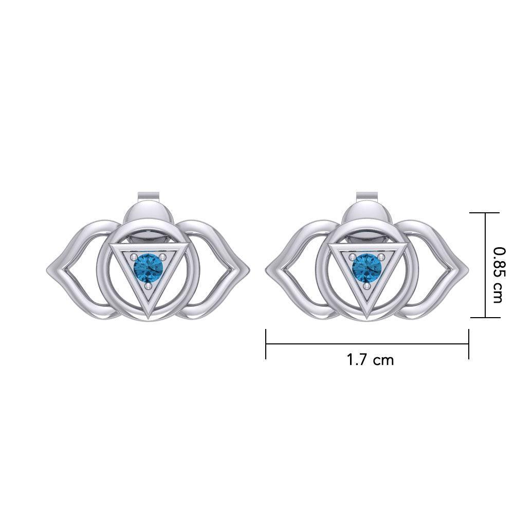 Ajna Third Eye Chakra Sterling Silver Post Earrings TER2042 - peterstone.dropshipping