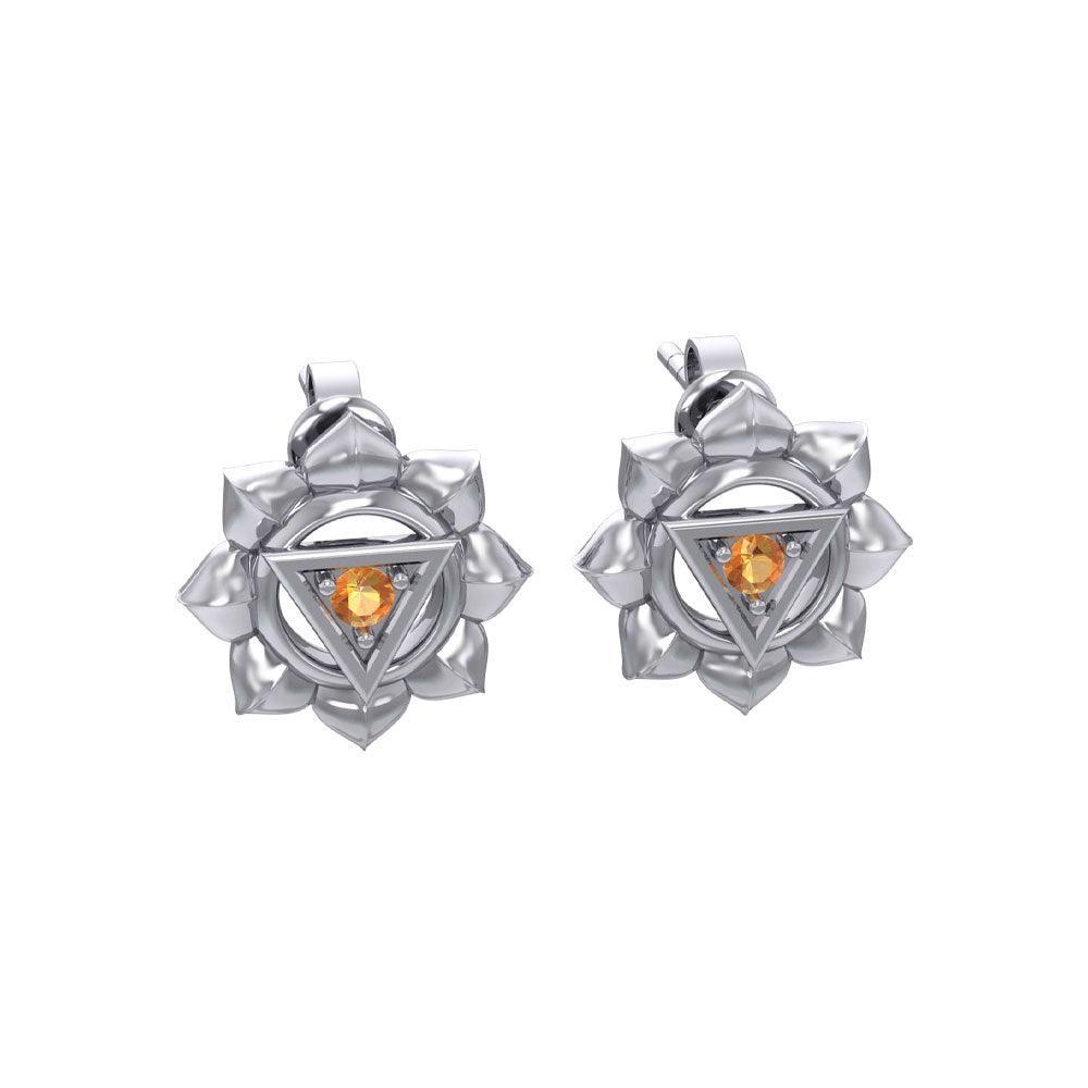 Manipura Solar Plexus Chakra Sterling Silver Post Earrings TER2043 - peterstone.dropshipping