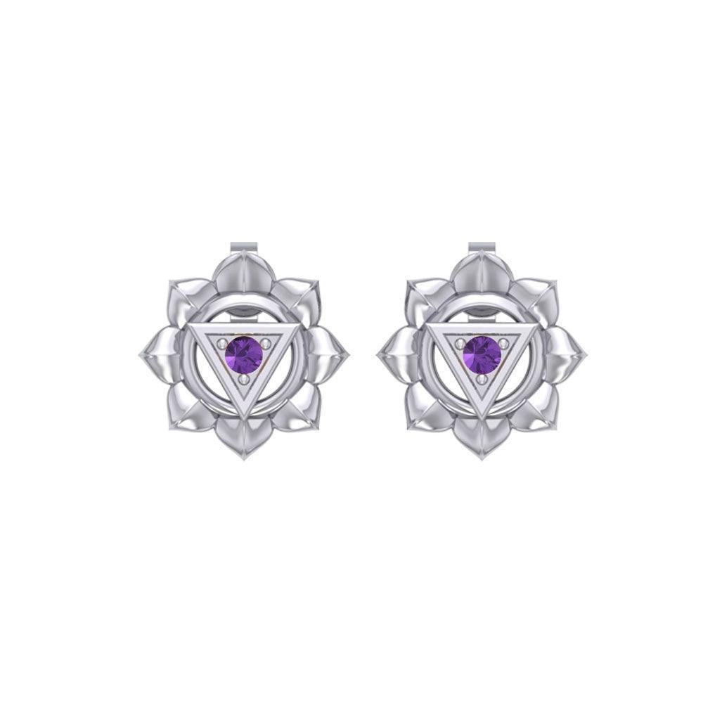 Manipura Solar Plexus Chakra Sterling Silver Post Earrings TER2043 - peterstone.dropshipping