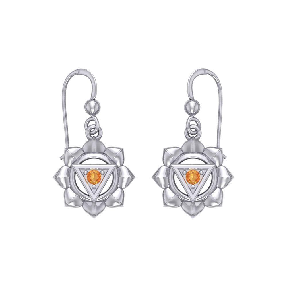 Manipura Solar Plexus Chakra Sterling Silver Earrings TER2044 - peterstone.dropshipping