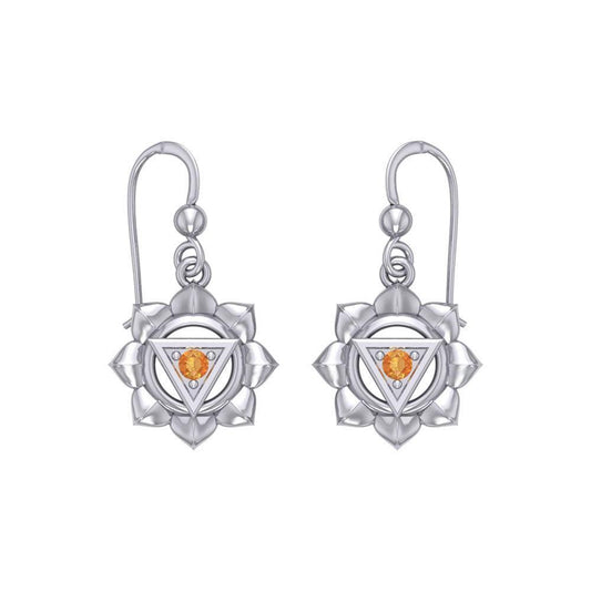 Manipura Solar Plexus Chakra Sterling Silver Earrings TER2044 - peterstone.dropshipping