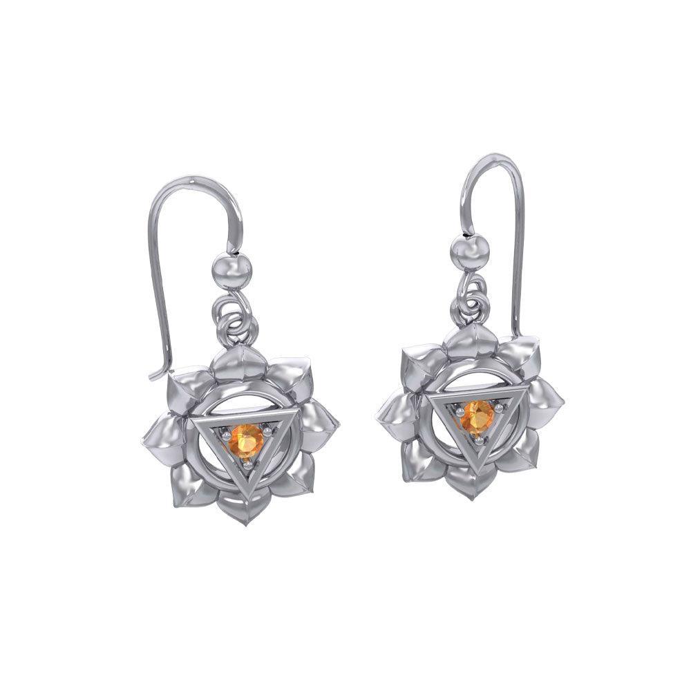 Manipura Solar Plexus Chakra Sterling Silver Earrings TER2044 - peterstone.dropshipping