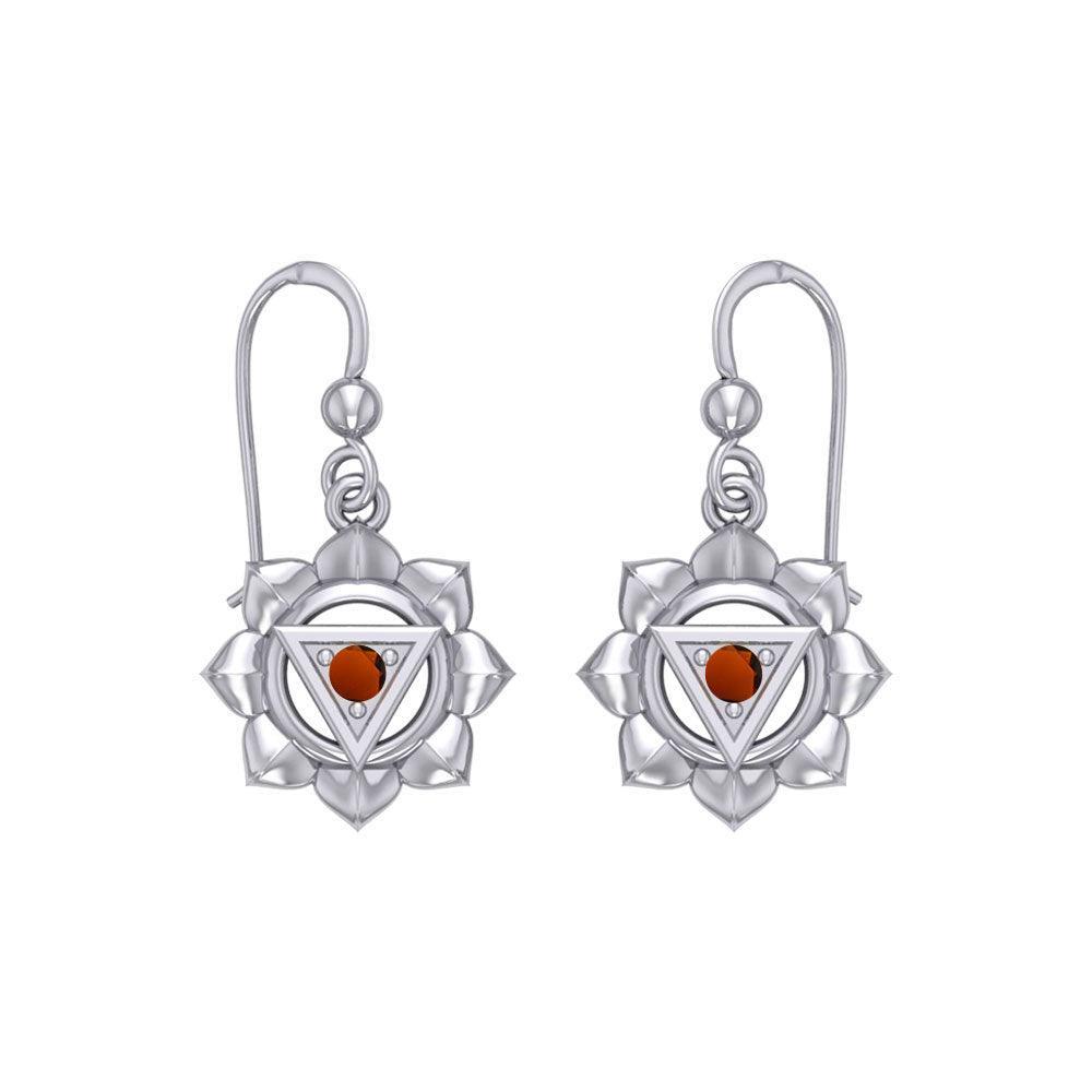 Manipura Solar Plexus Chakra Sterling Silver Earrings TER2044 - peterstone.dropshipping